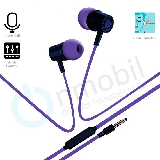 Mikrofonlu Kulak İçi Stero Kulaklık Mt-271 MOR