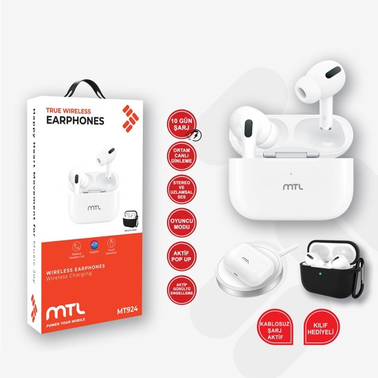 Mtl Bluetooth Tws Kulak İçi Kulaklık Mt-924 BEYAZ