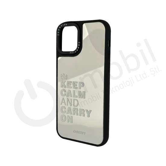 İphone 12 Pro  Keep Calm Aynalı Casetify Kılıf STANDART