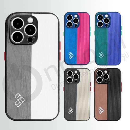 Iphone 12 Pro Lost Silikon Çift Renkli Kılıf LACİVERT EKRU