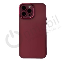 Iphone 12 Frız Sılıkon Kılıf BORDO