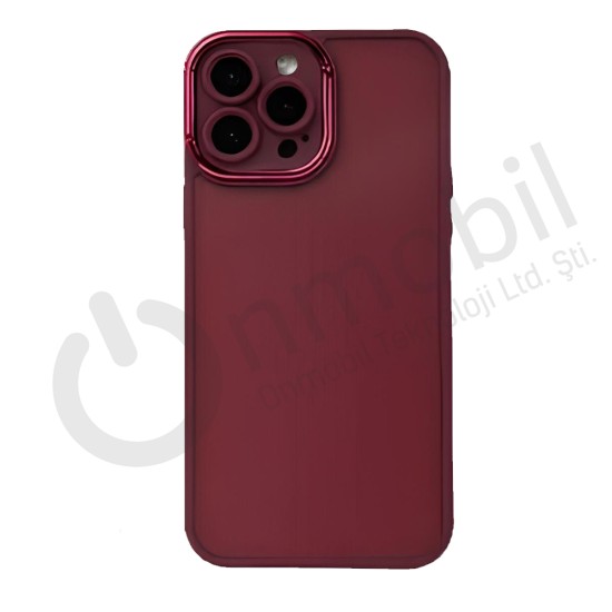 Iphone 12 Frız Sılıkon Kılıf BORDO