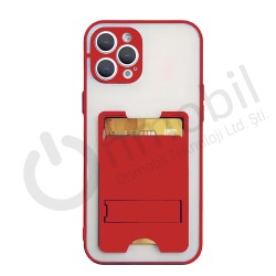 Iphone 13  Diamond Kartlık Silikon Kılıf KIRMIZI