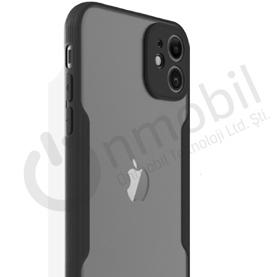 Iphone 13 Promax Bubble Transparent Case SİYAH