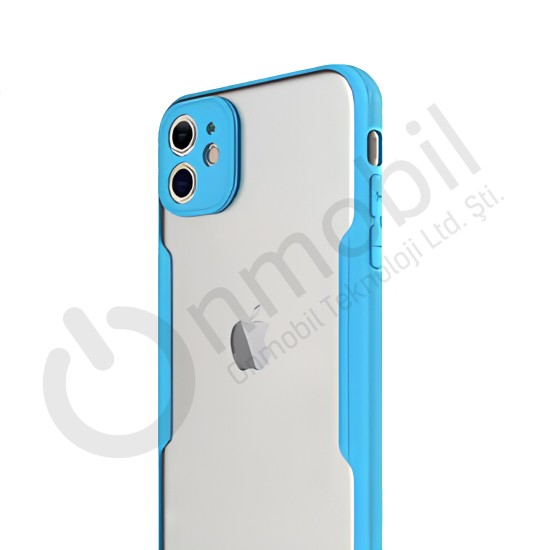 Iphone 12 Pro Bubble Transparent Case MAVİ