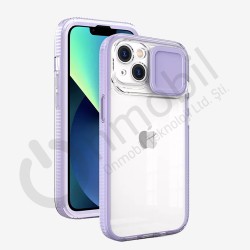 Iphone 13 Pro Max Lens Kapaklı Renkli Kılıf LİLA