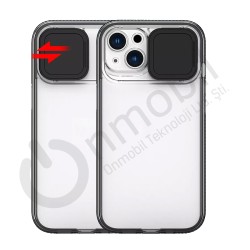 Iphone 13 Pro Lens Kapaklı Renkli Kılıf SİYAH