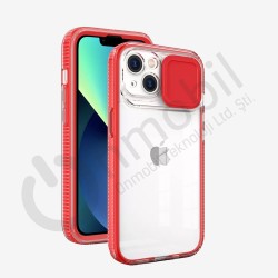 Iphone 11 Pro Lens Kapaklı Renkli Kılıf KIRMIZI