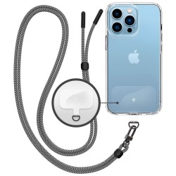 Taşlı Kısa İp Telefon Tutacagı GRİ