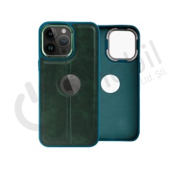 Iphone 15 Promax Cross Creative Tpu Deri Görünümlü Kılıf YEŞİL
