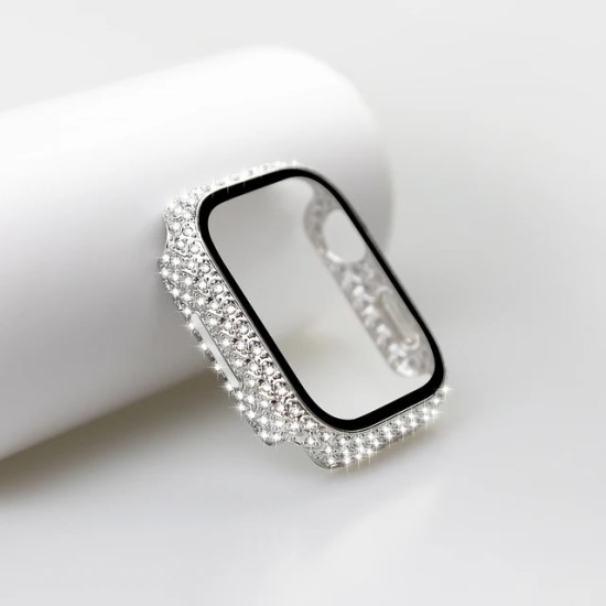 Apple Watch 40 Mm Simli Kasa Koruyucu GÜMÜŞ ANTRASİT